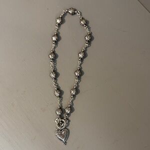 Brighton Silver Beaded Heart Necklace